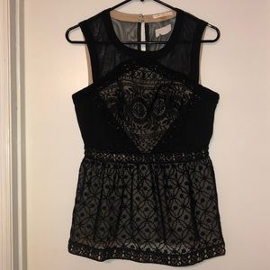 Gorgeous black detailed sheer lined top